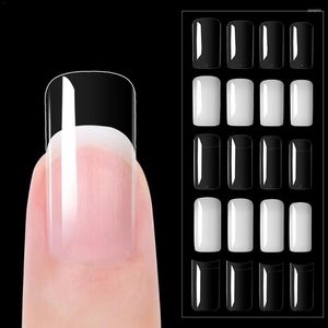 Faux ongles 100pcs français manucure extension colle ongles pièces en boîte blanc clair acrylique ballet cercueil conseils faux