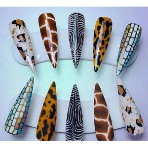 Valse nagels 100 stcs/set volledige cover nagel tips stiletto acryl kunst manicure matte tip doodskist nep extensie tool