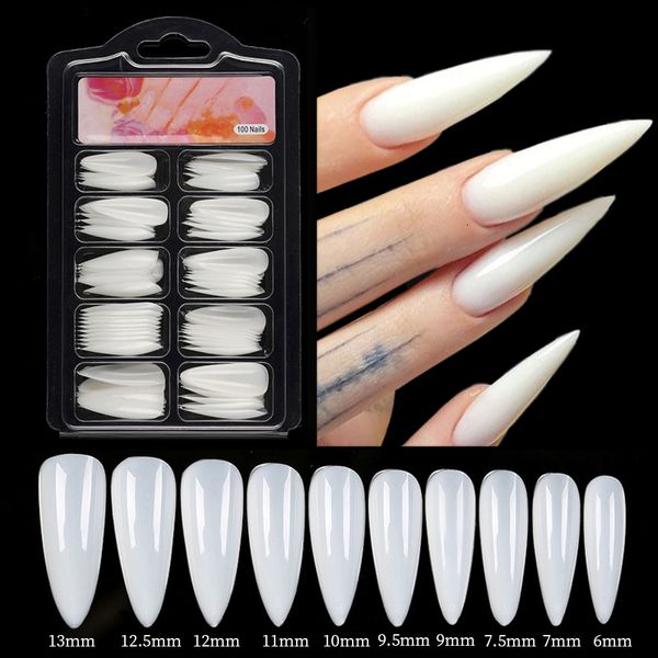 Faux Ongles 100Pcsbox Extension Rapide Couverture Complète Faux Clair Blanc Goutte D'eau Cercueil Conseils Doigt Nail Art Moule 230418