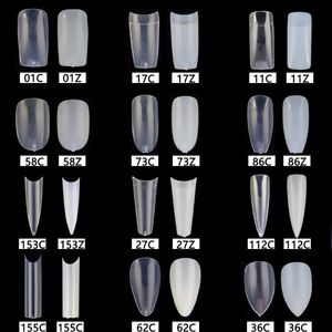 Faux ongles 10 sacs 500 pièces/sac en gros blanc/clair complet/demi-couverture acrylique cercueil de ballet français longs/courts conseils d'ongles appuyez sur NailsFalse