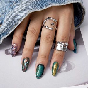 Kunstnagels 10PCS Handgemaakte nepnagels Boheemse stijl Franse lange valse nagel Afneembaar Herbruikbaar Druk op de nagels Sticker (aangepaste versie) Q231114