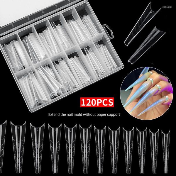 Faux ongles 120 pièces/ensemble faux moule pour Extension avec échelle 2023 mode multi-taille ongles forme outils bricolage Art décoration