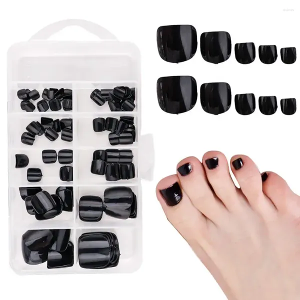 Uñas postizas 120 unids/caja uñas de los pies cortas multicolores a presión Color sólido Gel falso cubierta completa manicura de uñas de los pies usable para mujeres