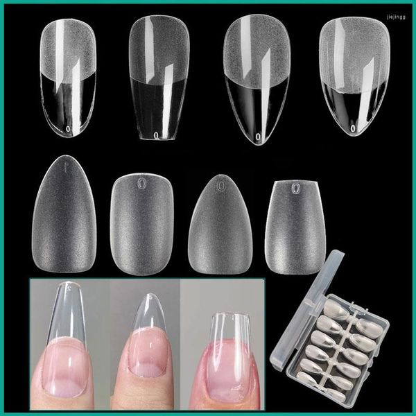 Uñas postizas 120 Unids/caja Ataúd corto Cuadrado Almendra Oval Puntas de gel artificial Prensa en punta de extensión de uñas Acrílico