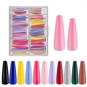 Faux ongles 120 pièces/boîte couleur Pure XXL couverture complète Super longue ballerine presse sur acrylique amovible Nail Art conseils