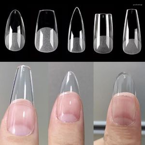 Faux Ongles 120 Pcs Clair Sans Marque Givré Carré Ovale Amande Faux Américain Gel Manucure Allongé Portant Ongles