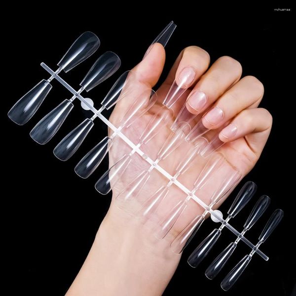 Faux Nails 120pcs Fake Cercin Nail Tips Amond Acrylique Clear Couverture complète Presse sur Ballerina TRATSELESS ARTI