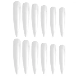 Faux ongles 120pcs longs conseils d'ongles transparents - pointes stiletto couverture griffe pointue artificielle