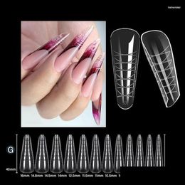 Valse nagels 120 stcs Russische Almond Dual Forms Tips Quick Building Gel Mold Nail System Fl Er Extension Top Drop Delivery OT5M8