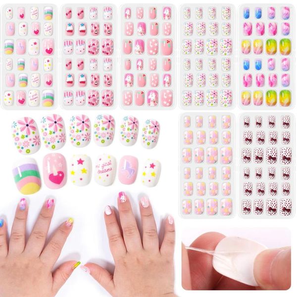 Faux Nails 168pcs Kid Nail Tips Théâtre Party For Childre
