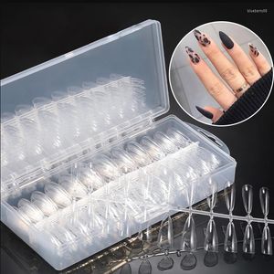 Faux Ongles 240 pcs Transparent Longue Ballerine Faux Ongles Artificielle Acrylique Cercueil Faux Conseils Nail Art Outils Pressés Sur Le