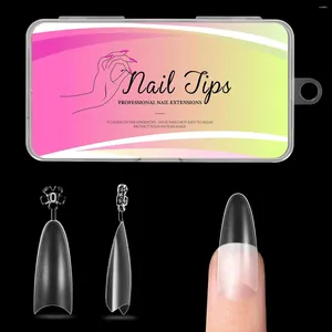 Faux Nails 240pcs Amande Oval Nail Tips Half Cover Full Matte Soft Gel Round Shape Extension Home Salon