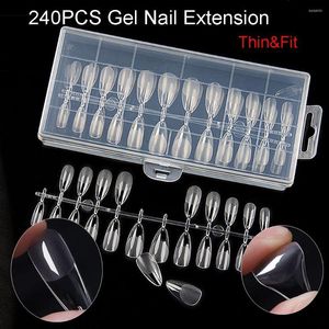 False nagels 240 stcs/doos Clear nagelstips Volledig deksel Druk op niet nodig om acryl gemengde 12 maten manicure salon tool
