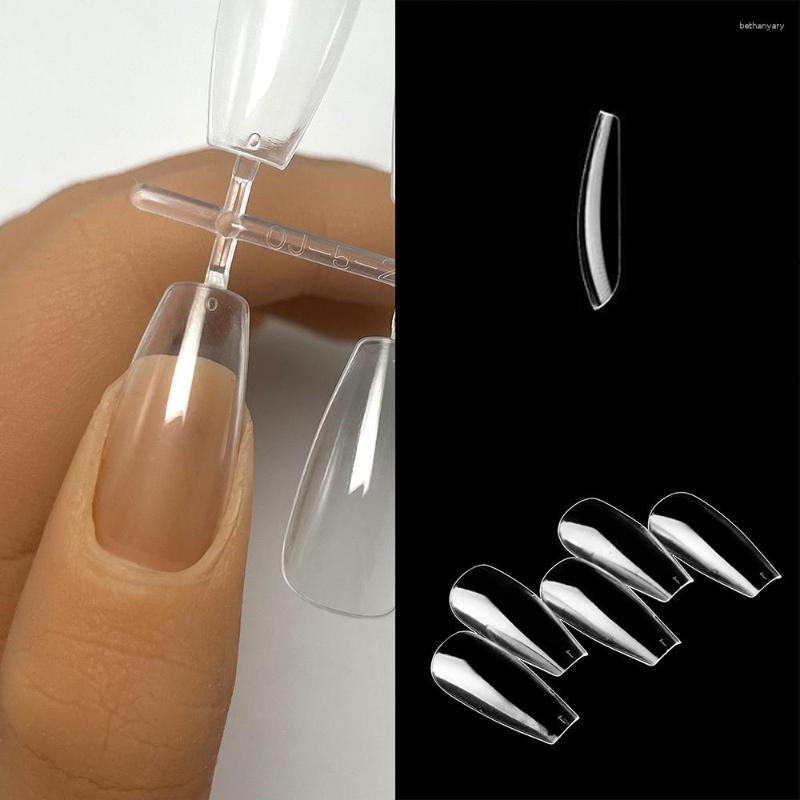 Unhas postiças 240 pçs Caixão Pontas de unhas Clear Press On Base Cobertura completa Salão de manicure falso Extensão artificial