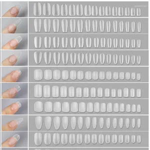 Kunstnagels 240 stuks Nail Art Press On Fake Coffin Gel Extension Volledige dekking Korte tips Accessoires Tool