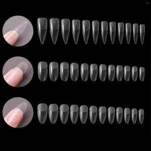 Faux Ongles 240PCS Nail Tips Acrylique Clair Demi Couverture Artificielle En Forme De Cercueil Ballerine Faux