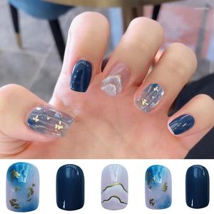 False Nails 24Pcs/Box Sweet Short Head Nail Art Full Cover Detachable Artificial Fake Ballerina Press On Tips