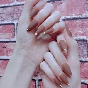 Valse nagels 24 -stcs/doos vrouwen kunstmatige manicure tool volledige cover nagel tips nep stiletto draagbaar