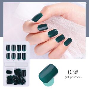 Uñas postizas 24PCS Falso reutilizable Stick On Press Cubierta completa Puntas de uñas Stick-On-Nails