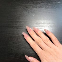 Kunstnagels 24 stks nep effen kleur volledige dekking franse tips draagbare nail art ballerina druk op