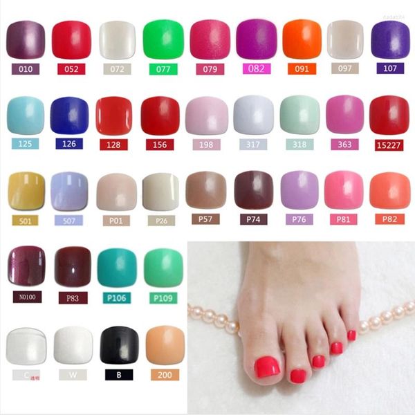 Uñas postizas 24PCS Diseño de moda Punta linda Último caramelo francés Colorido Falso 65 Opcional