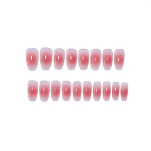 Faux ongles 24pcs longueur moyenne blush presse-on longue durée matériau sûr imperméable pour la décoration des doigts