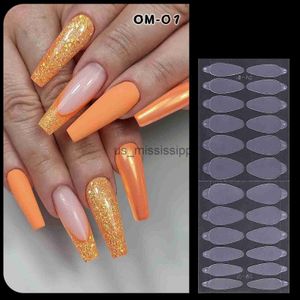 Faux ongles 24pcs feuille française Forma double autocollant silicone ligne française pour double formes faux conseils poly système de gel d'ongle extension ongles moule x0826