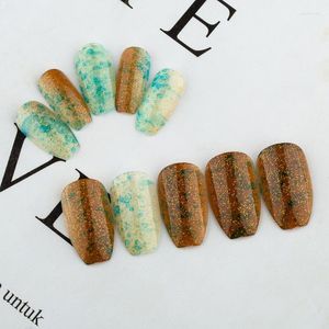 Valse nagels 24TIPS/PC kleurrijke gradiënt nep nail art tips korte kist kistvorm volledige hoes graffiti vinger decoratie ambacht prud22