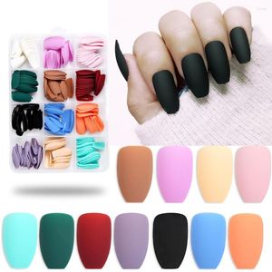 False Nails 288pcs/Box Fake Short Nail Tips Candy Color Ballerinas Druk op voor Art Manicure Equipments TD-129