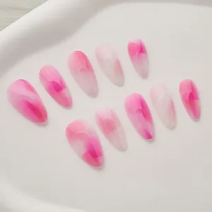 Faux ongles 30 pièces frais vert ongles nu printemps été fini réutilisable faux accessoires longs Stiletto bricolage adhésif Art