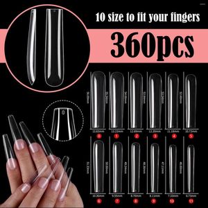 Faux Ongles 360 Pcs Ensemble Faux Ongles Conseils Extension Polonaise Transparente Art Manucure Portable Poche Beauté Fournitures