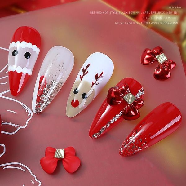 Faux ongles 3D Nail Art Charms Bows pour femmes filles manucure conseils décor bricolage goutte