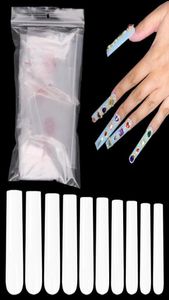 Valse nagels 3xl vierkante rechte nagel tips extralong volledige cover tips300pcs druk op acryl clearwhite manicure accessor1239448