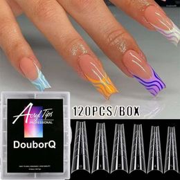 Valse nagels 4 typen voor het bouwen van UV Acryl -gel Diy Manicure Tools Nagel Dual Form Tips Fake Extension Mold