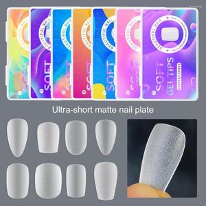 Faux ongles 420 pièces/boîte faux longue durée amovible clair mat Extension d'ongle acrylique Extra court amande conseils Salon fournitures