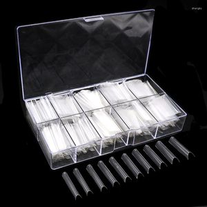 Faux ongles 500 pièces 100 pièces XXL pointes de cercueil courbe C longue pointe d'ongle demi-couverture acrylique système d'extension d'approvisionnement de salon outil d'art