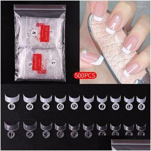 Faux ongles 500 pcs / sac professionnel acrylique français ongles conseils blanc / nature / clair moitié ER artificiel UV gel vernis livraison directe DH9TY