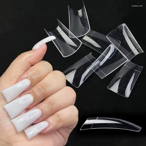 Uñas postizas 500 unids / caja Puntas de uñas falsas Pies de pato claros Fan Flare French Half Cover Prensa artificial en herramientas de extensión de manicura