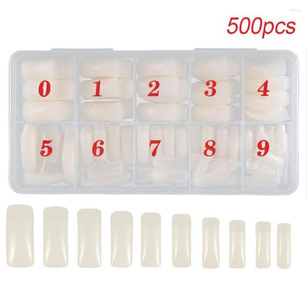 Faux Ongles 500 pcs/boîte Solide Professionnel Parti Art Faire Facile Appliquer Ongles Conseils Ensemble Salon Maison Artificielle Rencontres UV Gel Outil De Mariage