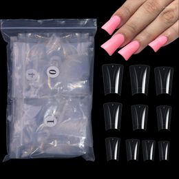 Valse nagels 500 stks eenden snavel natuurlijke naakt heteromorfe Franse nageltips nepgel druk op ultra eenvoudig