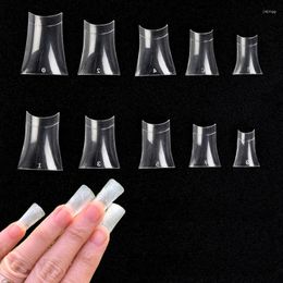 Valse nagels 500 stks eend nagelstips Acrylgel X Half Cover druk op Extension System Accessoires Fake Manicure Tool