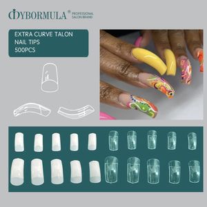 Kunstnagels 500 stuks Extra Curve HawkNail Tips Volledig goed Taper Eagle Hawk Gebogen Acryl Half Cover Nagels Tips Helder 80 jaren 90 Nepnagels Salon 231121