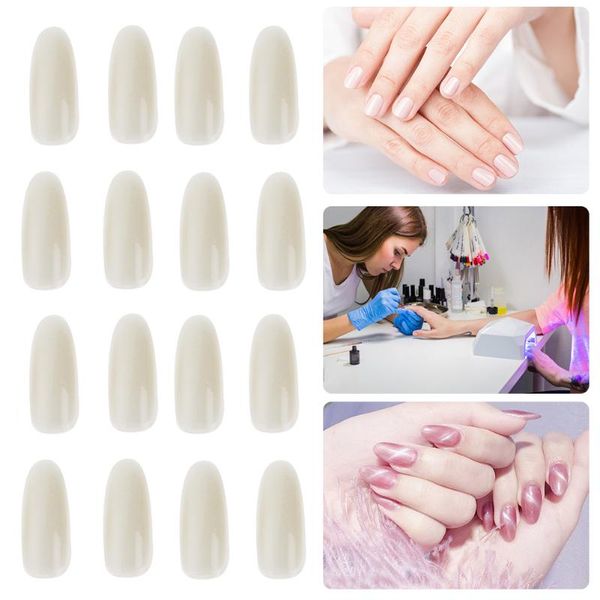 Faux ongles 500pcs Conseils d'ongles de couleur naturelle Artificiel Faux Art Manucure Outils Blanc Ultra-mince Pointe ronde