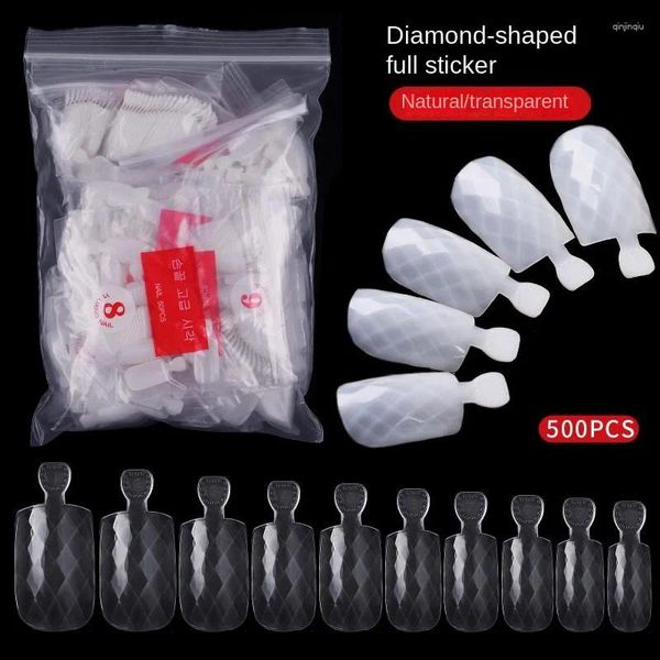 Faux Nails 500PCS / PACK PACT Nail Art Patch Crim Clear Full Cover Conseils Fake Finger Professional Manucure Accessories