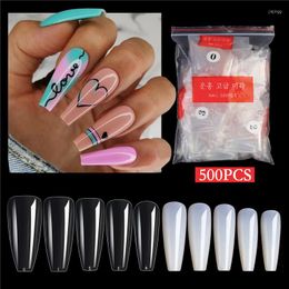 Valse nagels 500 stcs/set nagel acryl uv salon ontwerp ellips volledige tips manicure transparante vingerkunstaccessoires