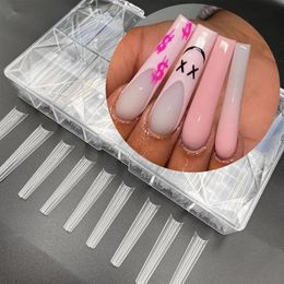 Kunstnagels 500pcsbox XXL Geen C Curve Recht Taps Toelopend Vierkant Nageltips Helder Natuurlijk Lang Acryl Druk op Fake 231204