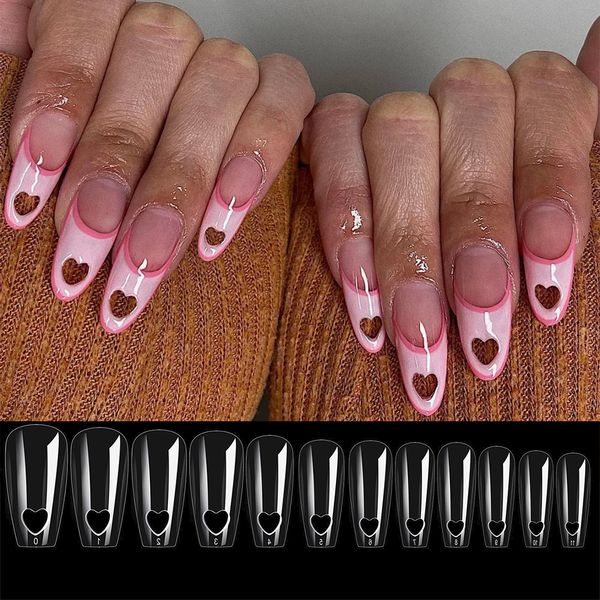 Faux ongles 504pcs mode poinçon trou coeur artificiel faux designs étonnants pour les ongles ongles conseils s produits 230909