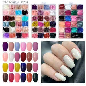 Uñas postizas 576 unidades/caja de uñas postizas, 24 diseños diferentes, prensa acrílica en uñas, uñas de ataúd, puntas de uñas postizas de colores para herramienta de manicura Q240122