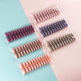 Faux Ongles 5 pcs/pack Faux Moyen Longueur Carré Ensemble Couverture Complète Acrylique Appuyez Sur Nail Art Manucure Faux Ongles Accessoires