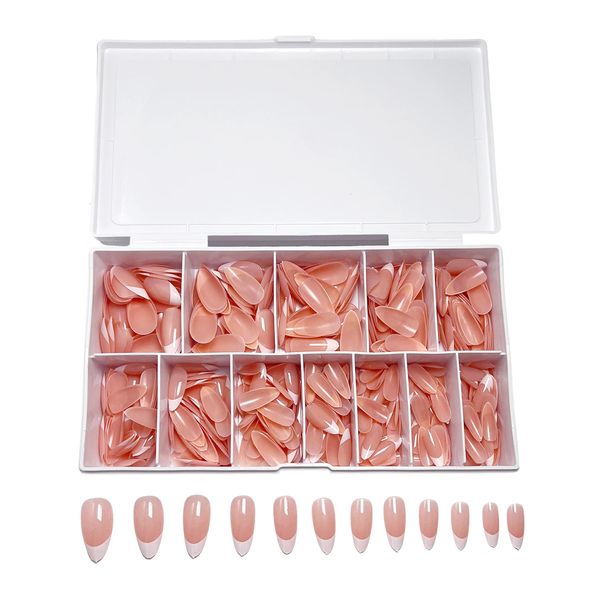 Faux ongles 600 pièces presse amande sur les ongles blanc pointe française réutilisable moyen faux ongles artificiels pour les mariages de fête Extensions de faux ongles 231121